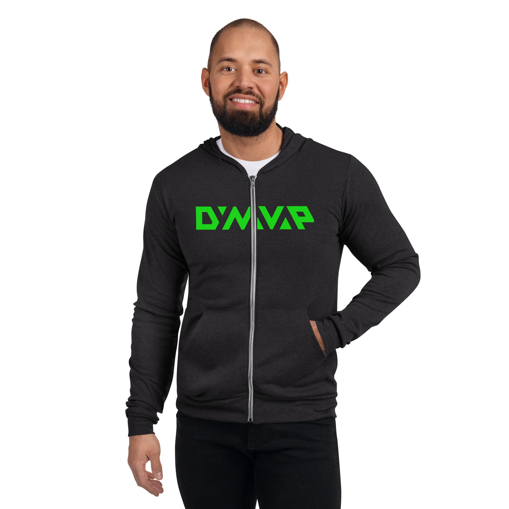 Hoodie: DynaVap Green Logo Zip Up