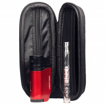 2 by 6 hemp vaporizer storage zipper case inside view with product